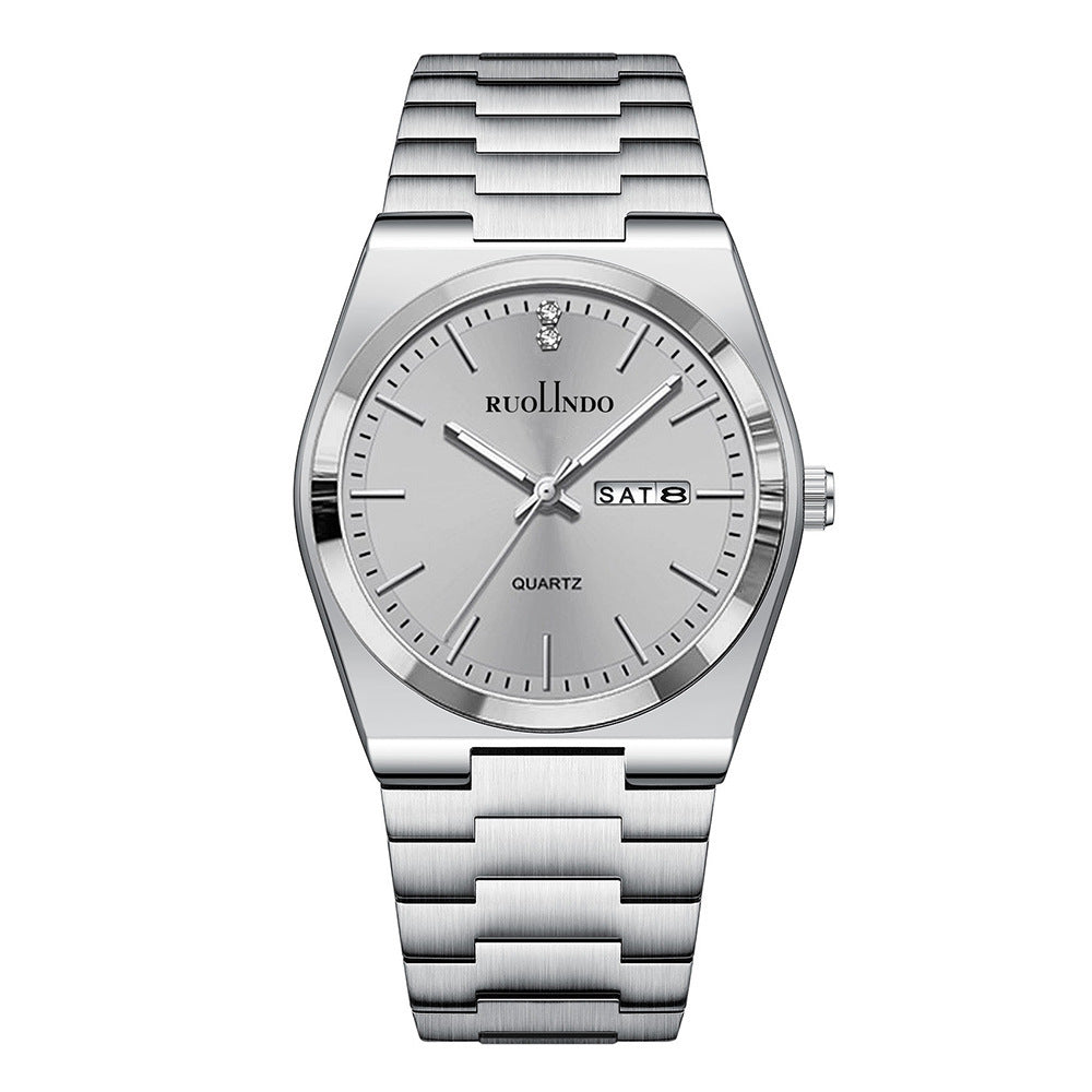 Double Calendar Advanced Stainless Steel Luminous Men's Watch - URBAN METRO