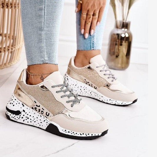 Sneakers Platform Wedge Heel Casual Shoes Lace-up Mesh Sneakers - URBAN METRO