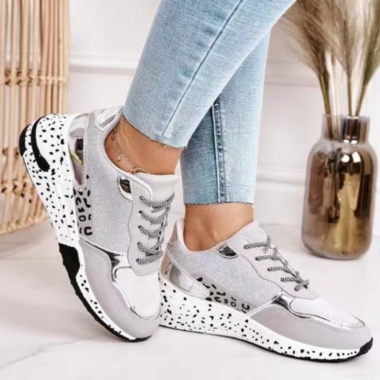 Sneakers Platform Wedge Heel Casual Shoes Lace-up Mesh Sneakers - URBAN METRO