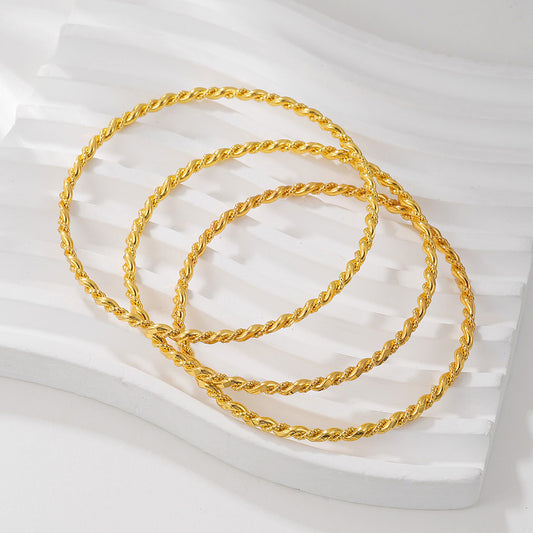 1Pcs Simple And Fashion Gold Bracelet Fried Dough Twists Rope Bracelet For Women - URBAN METRO