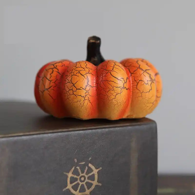 Halloween Pumpkin Lantern – LED Candle Lamp, Resin Simulation Luminous Pumpkin Decor