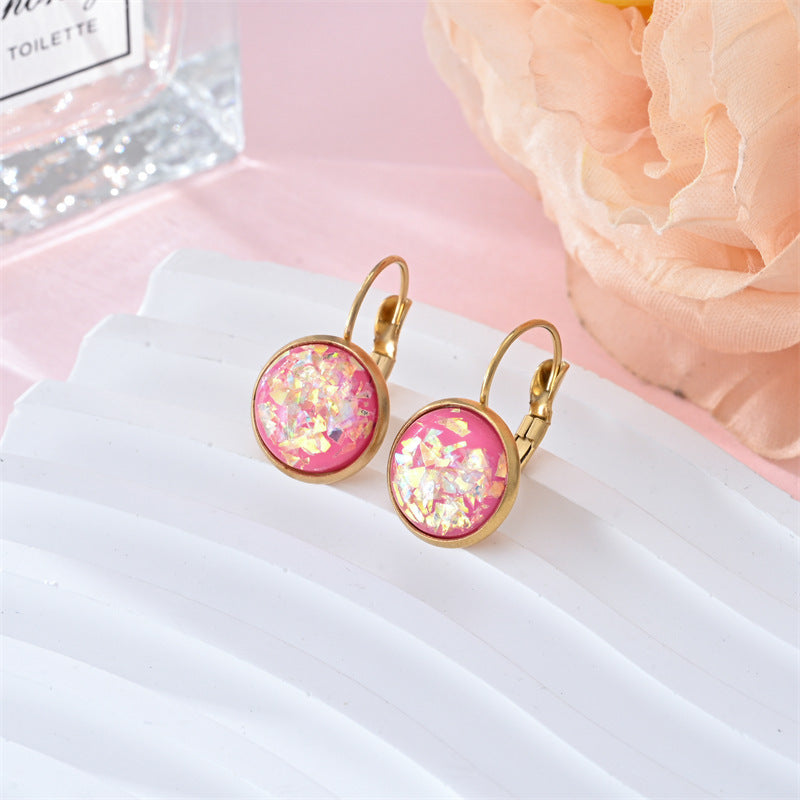 New Sequin Rhinestone Earrings Fashion Stainless Steel Jewelry For Women - URBAN METRO
