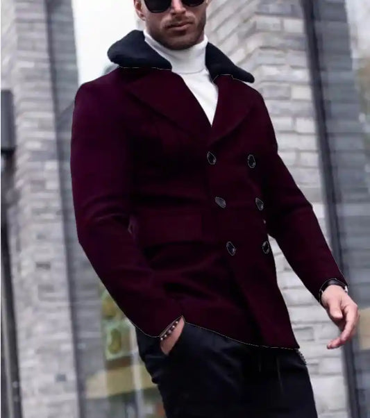 Men’s Fur Collar Coat | Stylish Winter Suit Jacket