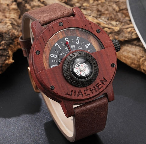 Multifunctional Compass Wood Watch Outdoor Sports Watch - URBAN METRO
