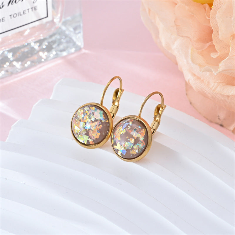 New Sequin Rhinestone Earrings Fashion Stainless Steel Jewelry For Women - URBAN METRO