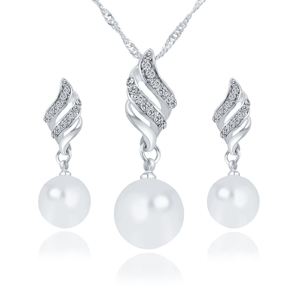 Pearl Stud Necklace Set - URBAN METRO