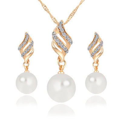 Pearl Stud Necklace Set - URBAN METRO