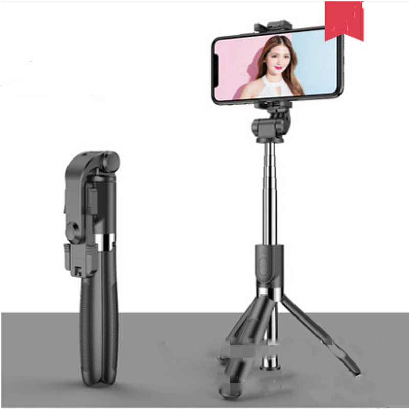 Compatible with Apple, Tripod Selfie Stick Mobile Universal Live Triangle Bracket One Bluetooth Selfie Artifact - URBAN METRO
