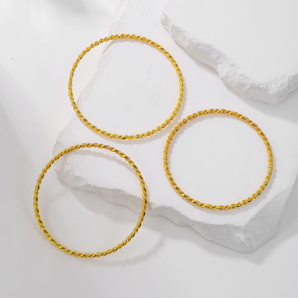1Pcs Simple And Fashion Gold Bracelet Fried Dough Twists Rope Bracelet For Women - URBAN METRO