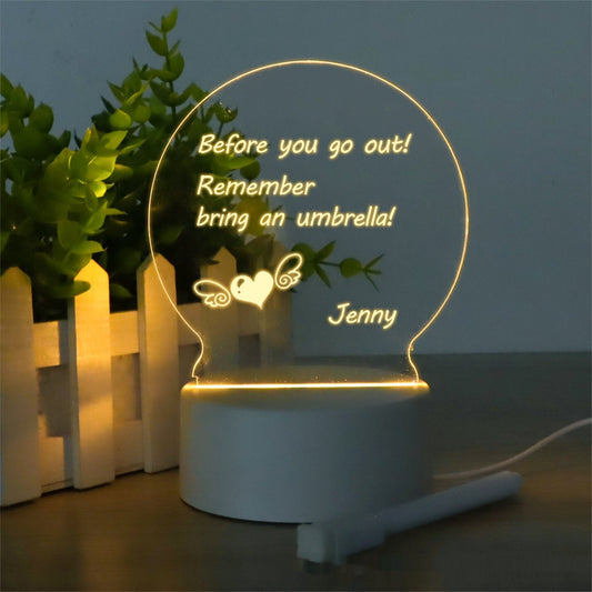 3D Light Acrylic Panel Handwritten Message Board Eraseable - URBAN METRO