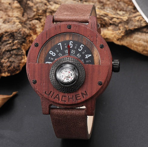 Multifunctional Compass Wood Watch Outdoor Sports Watch - URBAN METRO