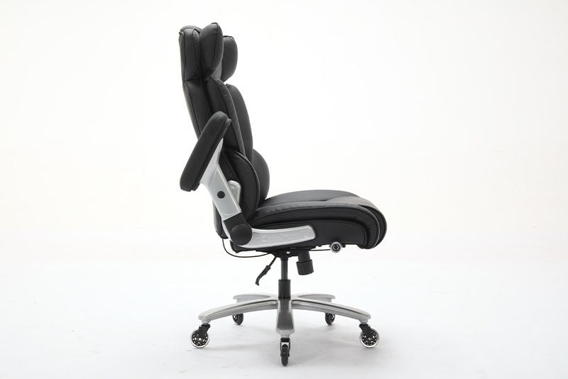 Big And Tall Office Chair 500lbs With Adjustable Lumbar Support, Executive Office Chair With Flip-up Armrest And Wider Seat, Ergonomic Leather Chair Breathable - URBAN METRO