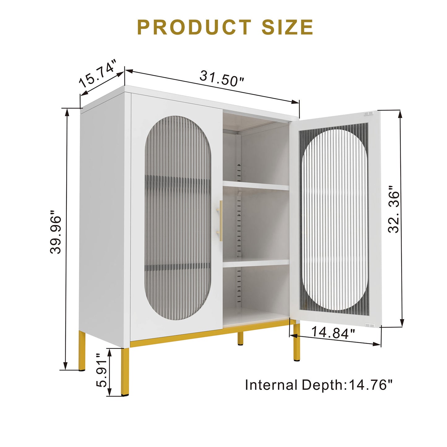 Fluted Glass 2-Door Cabinet - URBAN METRO