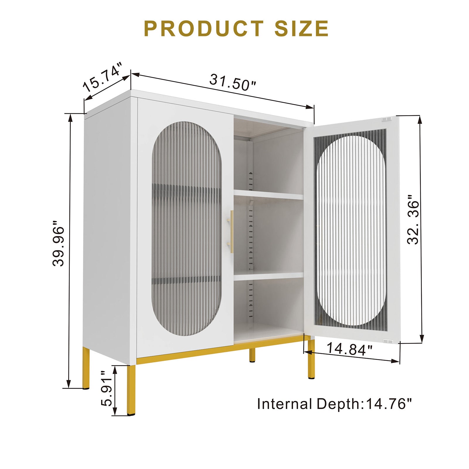 Fluted Glass 2-Door Cabinet - URBAN METRO