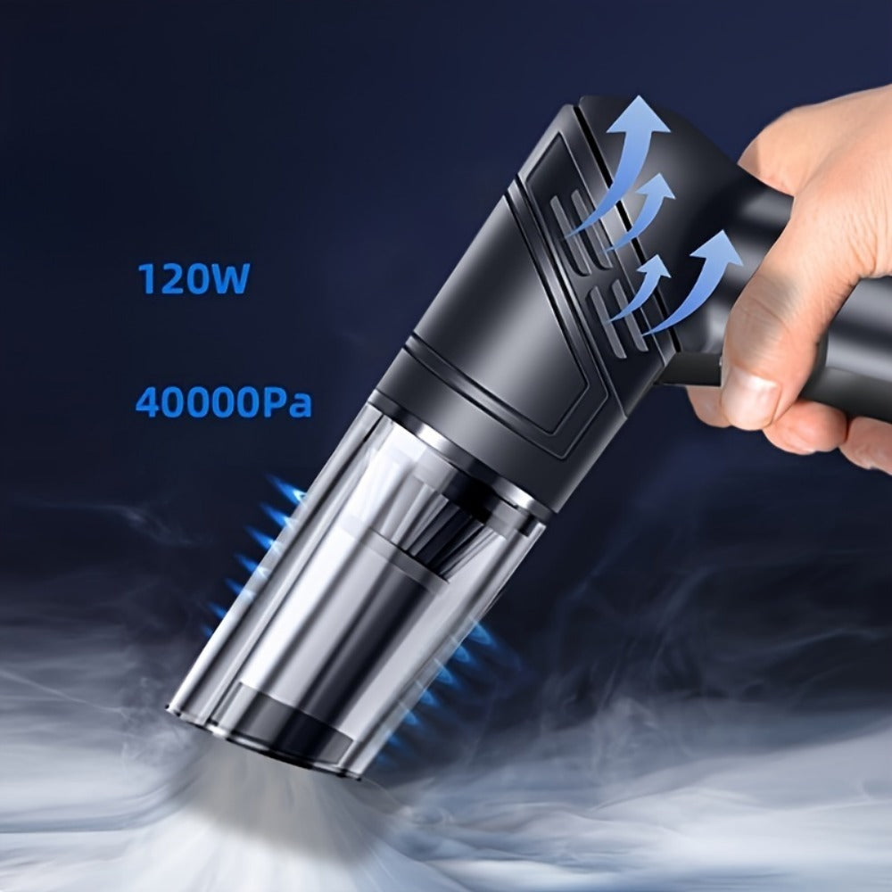 White&Black Wireless Automobile Folding Vacuum Cleaner Hand-held High-power Strong Suction Vacuum Cleaner - URBAN METRO