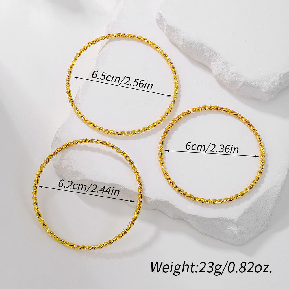 1Pcs Simple And Fashion Gold Bracelet Fried Dough Twists Rope Bracelet For Women - URBAN METRO