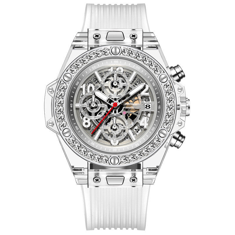 Diamond Inlaid Transparent Quartz Watch Waterproof - URBAN METRO