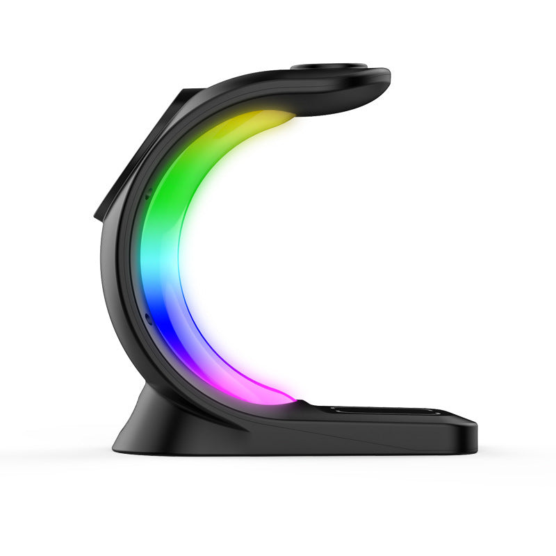 3 In 1 Magnetic Wireless Charger Fast Charging For Smart Phone Atmosphere Light Charging Station For Airpods Pro I-phone Watch - URBAN METRO