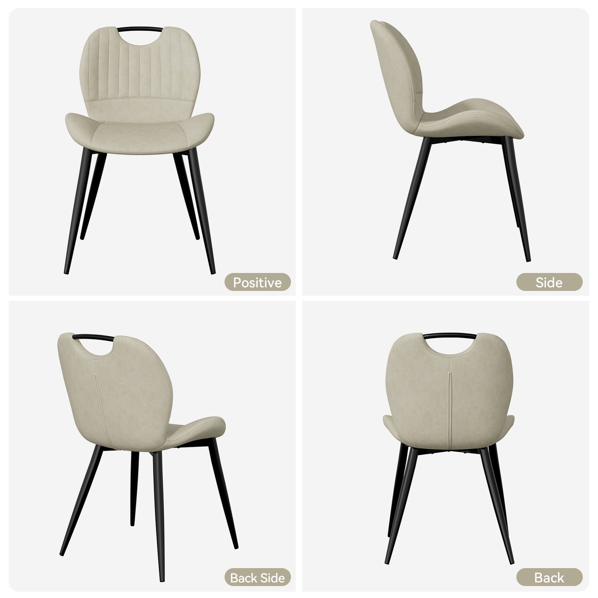 The modern dining chairs are covered by water-resistant quality leather, Armless Design ,Long-lasting Materials - URBAN METRO