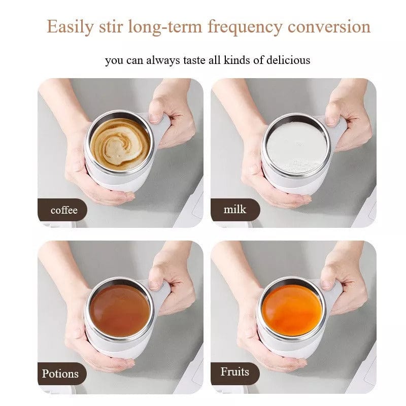 Rechargeable Model Automatic Stirring Cup Coffee Cup High Value Electric Stirring Cup Lazy Milkshake Rotating Magnetic Water Cup - URBAN METRO