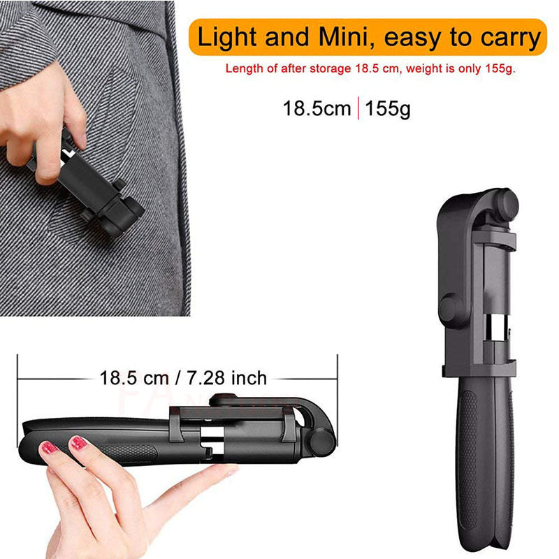 Compatible with Apple, Tripod Selfie Stick Mobile Universal Live Triangle Bracket One Bluetooth Selfie Artifact - URBAN METRO