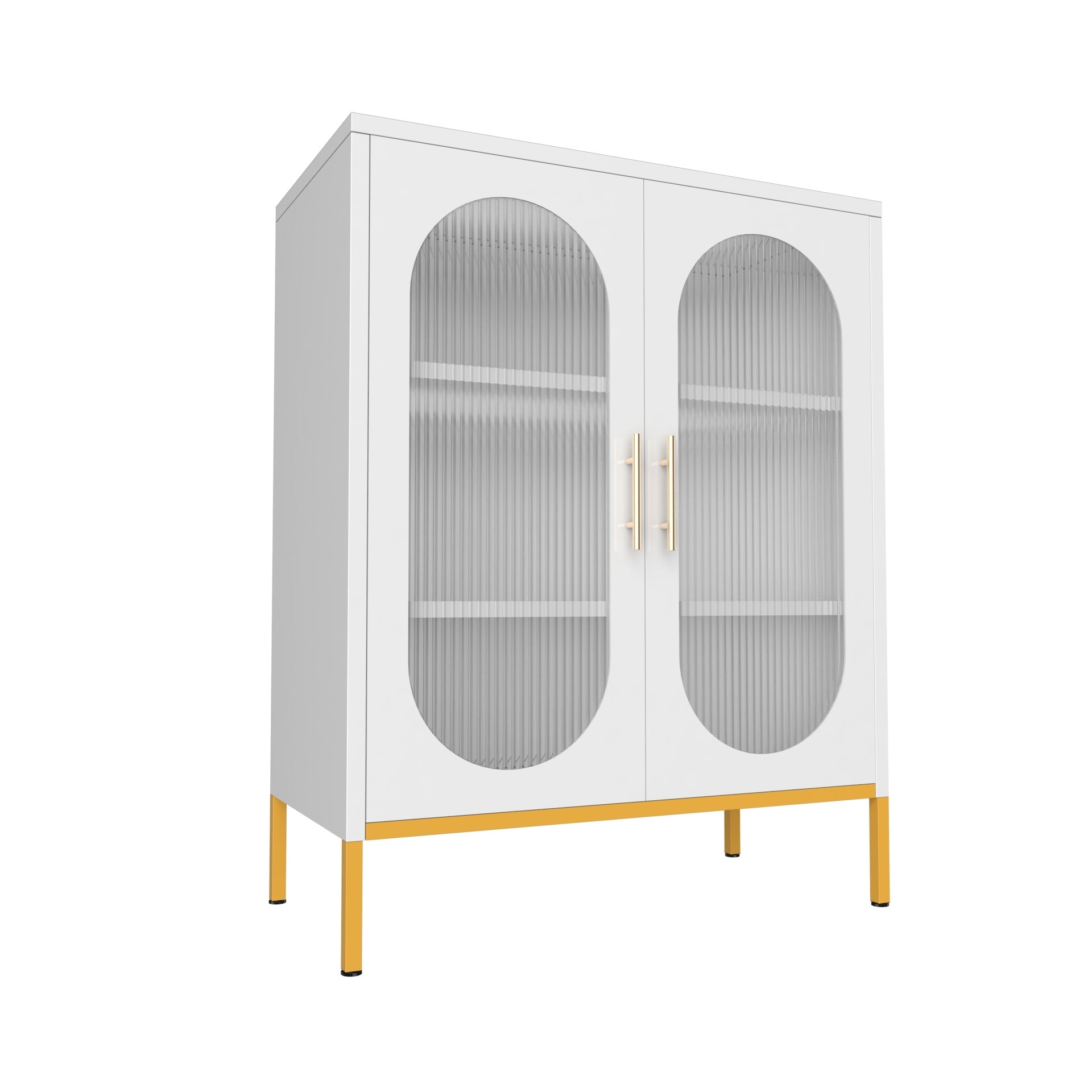 Fluted Glass 2-Door Cabinet - URBAN METRO