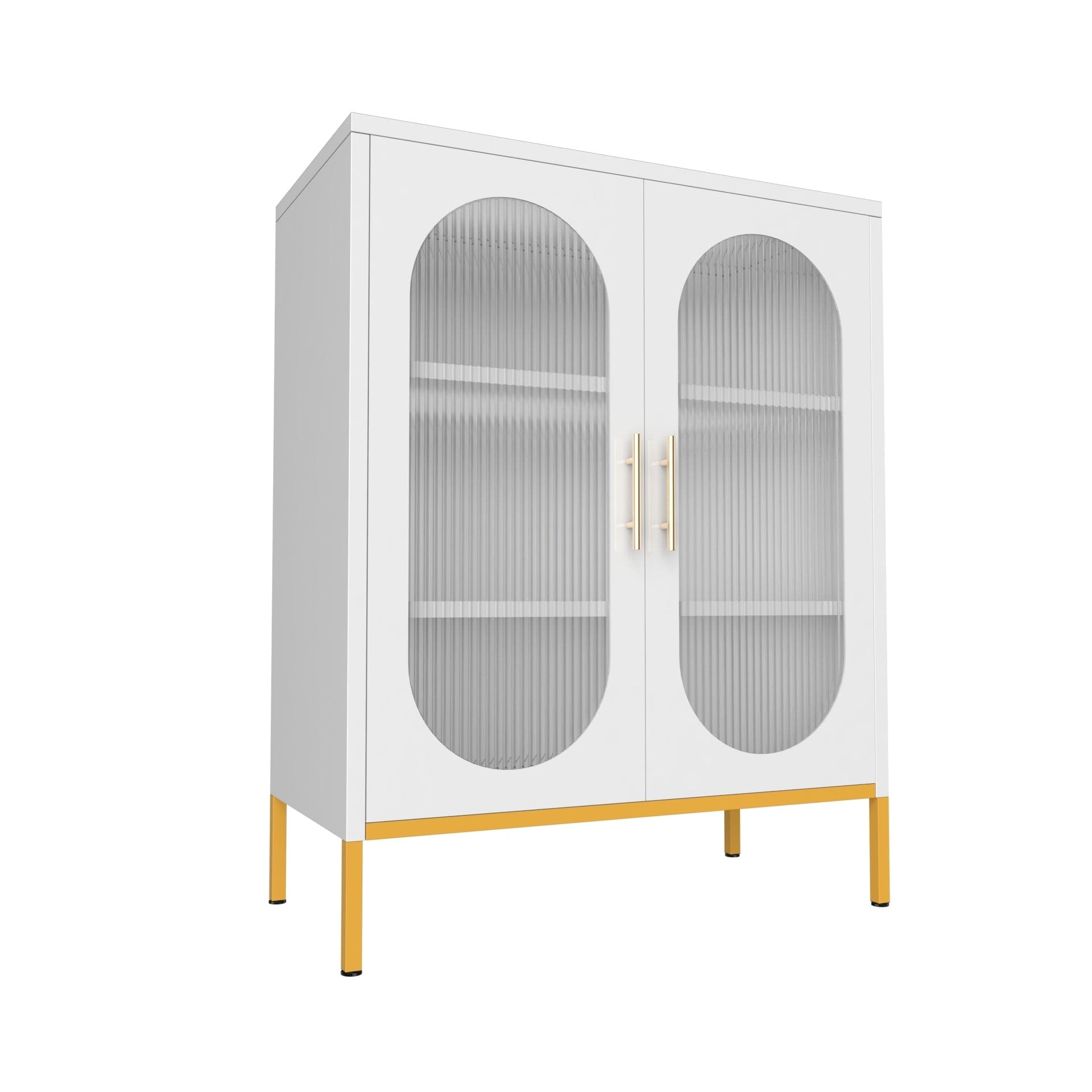 Fluted Glass 2-Door Cabinet - URBAN METRO