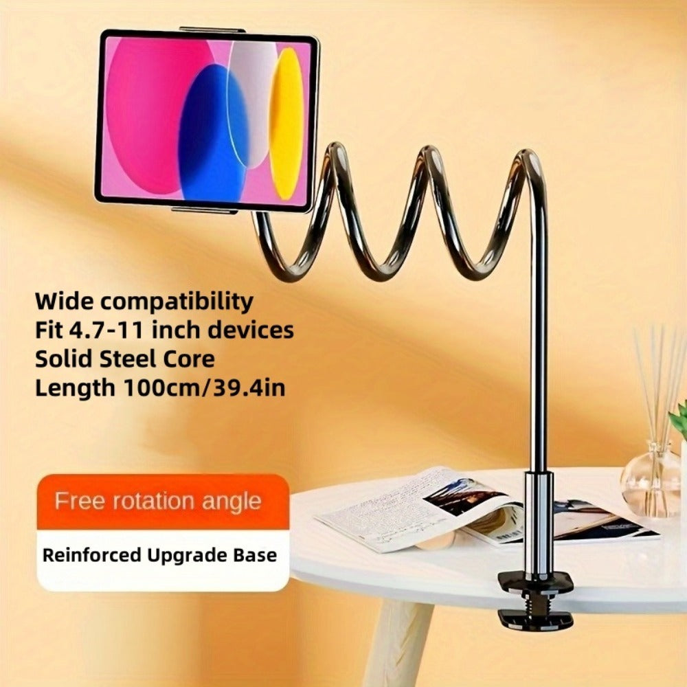 Updated Gooseneck Tablet Holder Stand For Bed 39.4inch Adjustable Flexible Arm Tablets Mount Clamp On Table - URBAN METRO