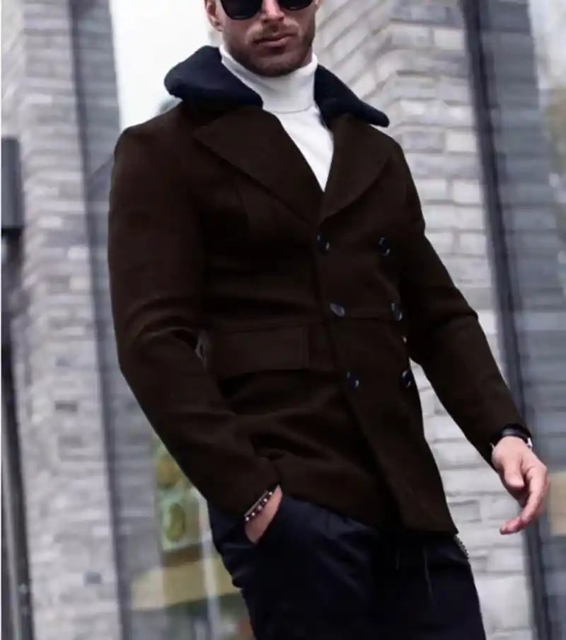 Men’s Fur Collar Coat | Stylish Winter Suit Jacket