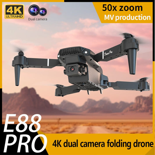 E88 Dual Camera Drone, WiFi FPV Double Folding RC Quadcopter Altitude Hold, Remote Control Toy For Beginners, Ideal Men's Gift For Outdoor Fun, Great For Christmas, Halloween, And Thanksgiving - URBAN METRO