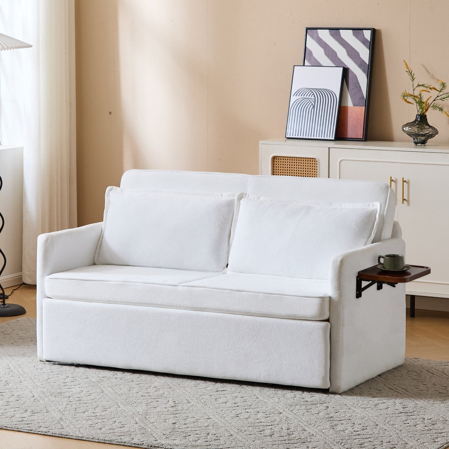 Adult Sleeper Chair Bed, 3-in-1 Convertible Sofa Chair Bed Pull-out Sofa Bed, Convenient Folding Tray Table With USB And Type-C Charging Ports Modern Loveseat For Living Room Cannot Be Sold On Temu - URBAN METRO