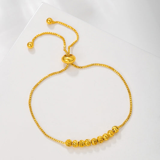 1pcs Gold Pulling Rope Bracelet Fashion Flower Bead Women's Good Luck Bead Bracelet - URBAN METRO