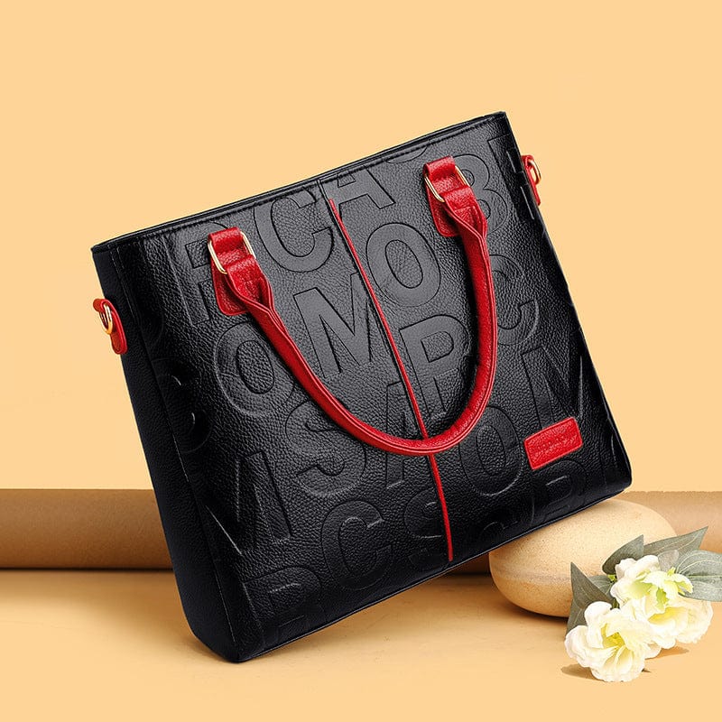 Women's Large Capacity Leather Printing Shoulder Bag - URBAN METRO
