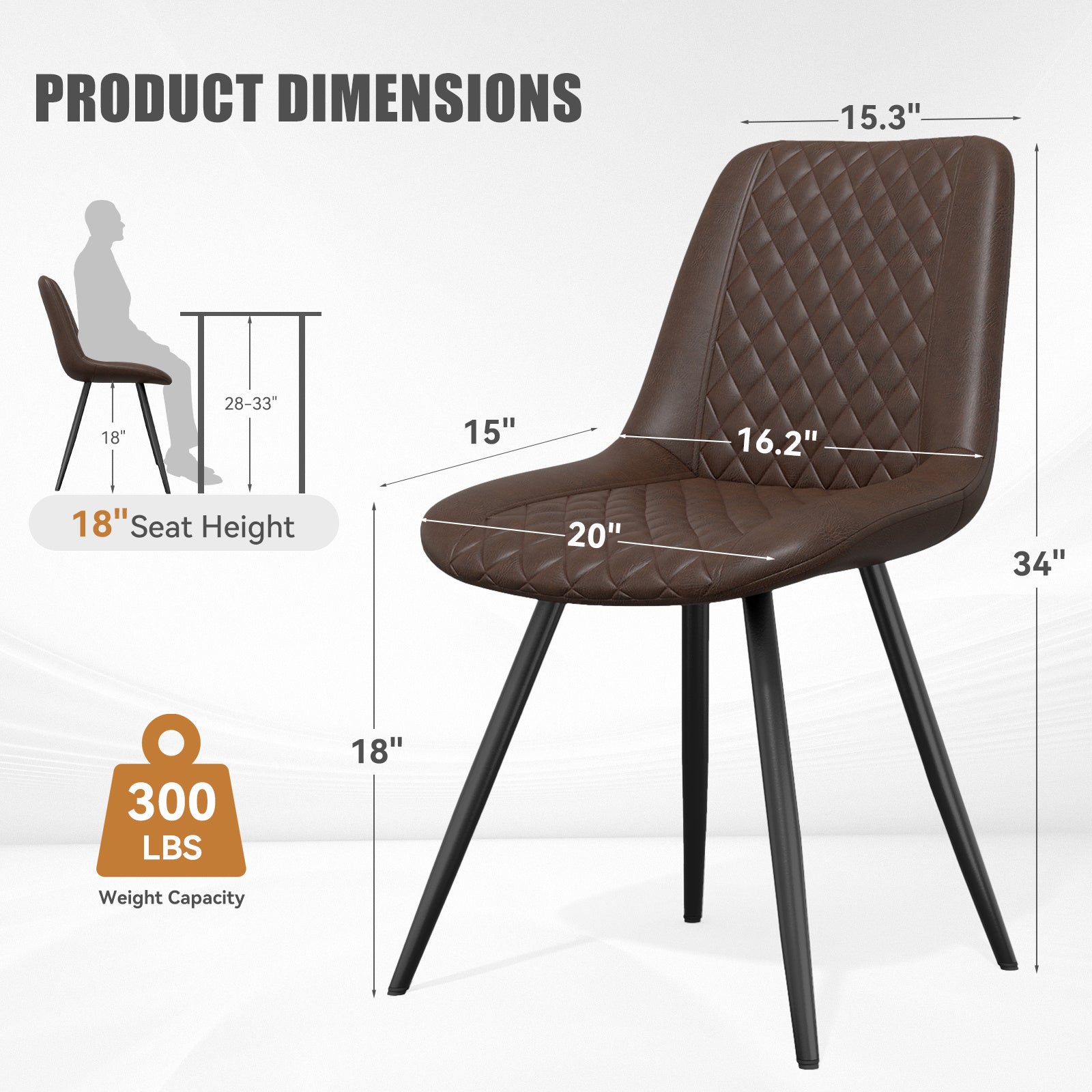 PU leather dining chairs,kitchen, living room, bedroom. - URBAN METRO