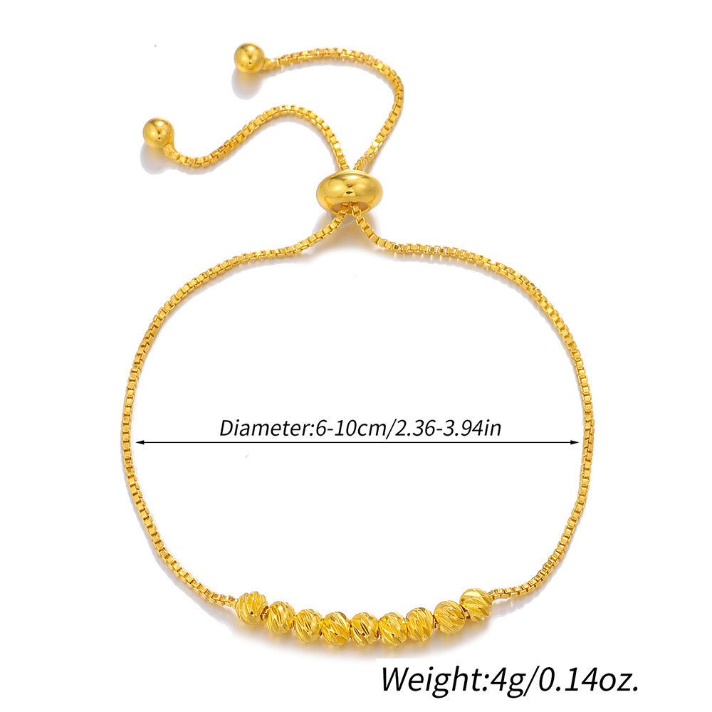 1pcs Gold Pulling Rope Bracelet Fashion Flower Bead Women's Good Luck Bead Bracelet - URBAN METRO