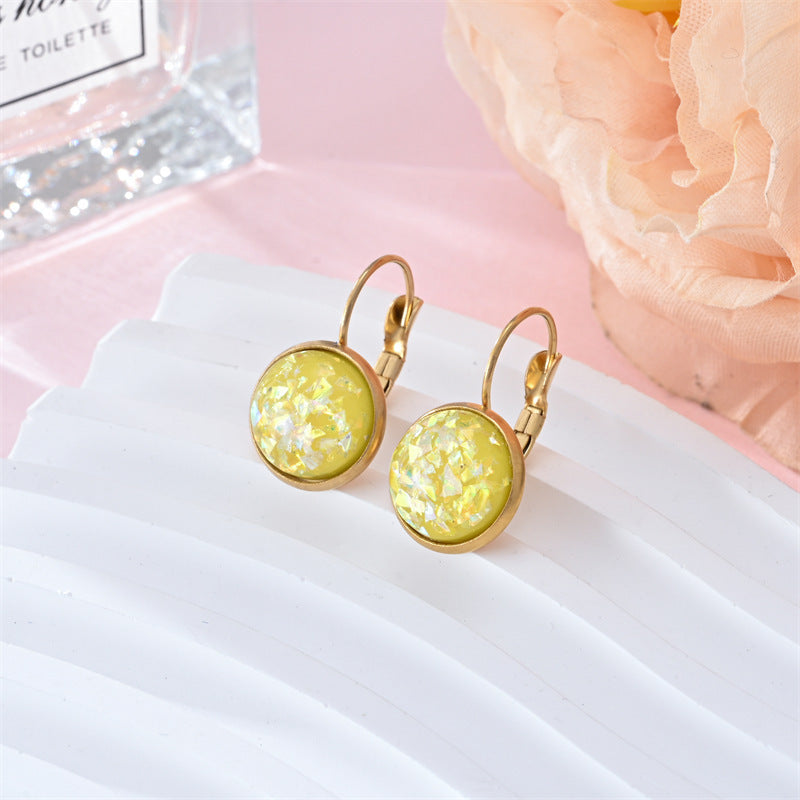 New Sequin Rhinestone Earrings Fashion Stainless Steel Jewelry For Women - URBAN METRO