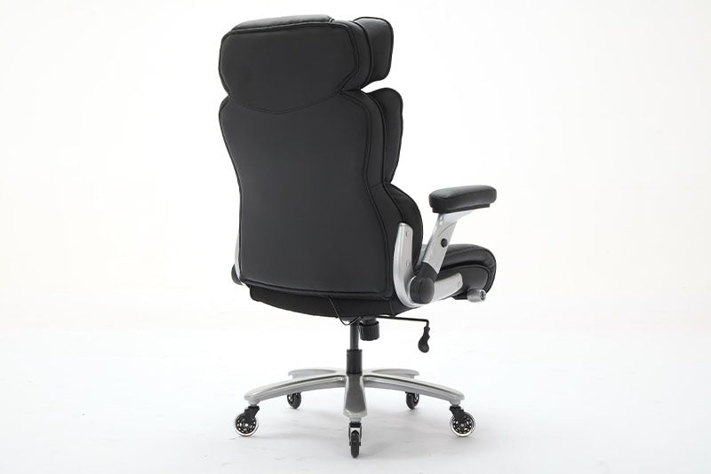 Big And Tall Office Chair 500lbs With Adjustable Lumbar Support, Executive Office Chair With Flip-up Armrest And Wider Seat, Ergonomic Leather Chair Breathable - URBAN METRO