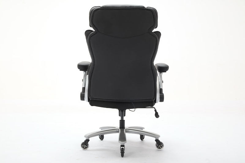 Big And Tall Office Chair 500lbs With Adjustable Lumbar Support, Executive Office Chair With Flip-up Armrest And Wider Seat, Ergonomic Leather Chair Breathable - URBAN METRO