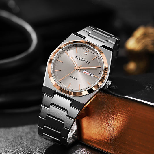 Double Calendar Advanced Stainless Steel Luminous Men's Watch - URBAN METRO