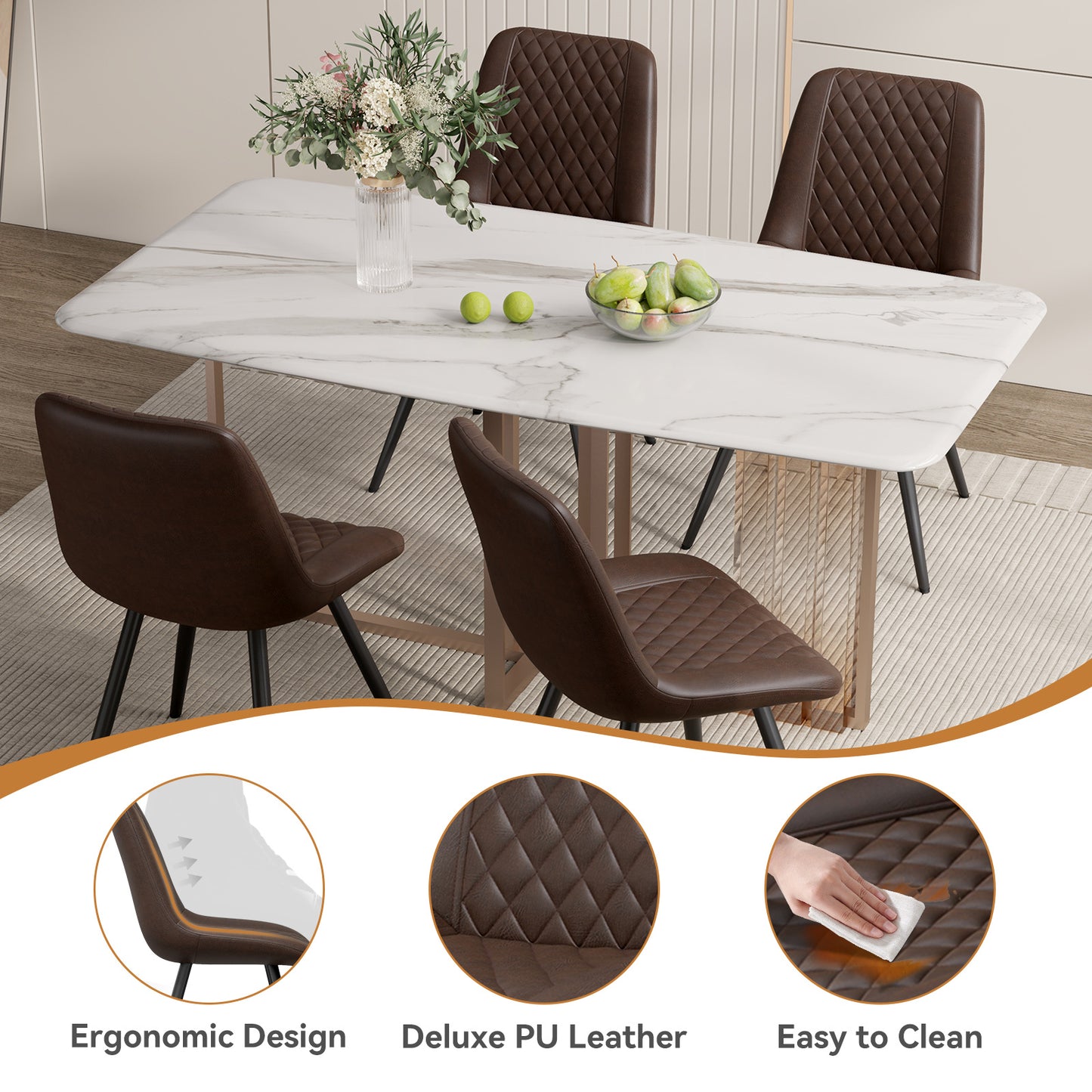 PU leather dining chairs,kitchen, living room, bedroom. - URBAN METRO