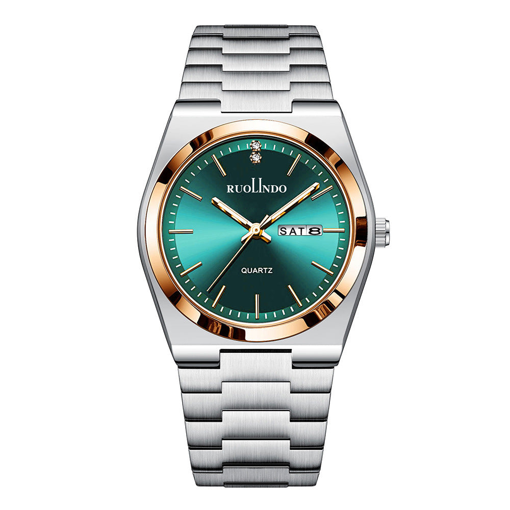 Double Calendar Advanced Stainless Steel Luminous Men's Watch - URBAN METRO