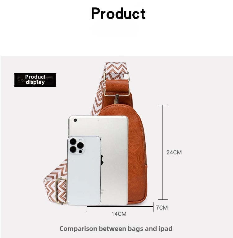 Women Chest Bag Sling Bag, Guitar Strap Small Crossbody PU Leather Satchel Daypack - URBAN METRO