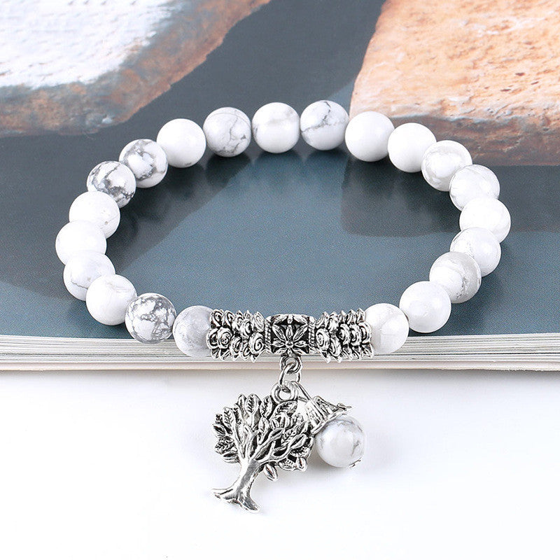 Vintage Frosted White Pine Bead Bracelet - URBAN METRO