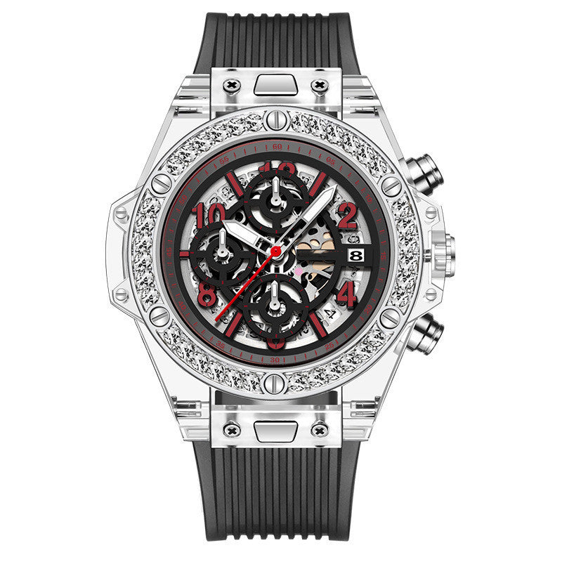 Diamond Inlaid Transparent Quartz Watch Waterproof - URBAN METRO