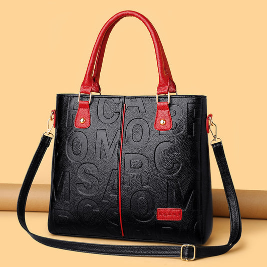 Women's Large Capacity Leather Printing Shoulder Bag - URBAN METRO