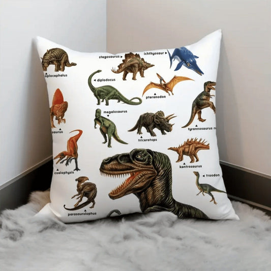 Wild Dinosaur Pillow Cover - Animal Dinosaur Pillowcase Tyrannosaurus Rex Brachiosaurus Dinosaur Pillowcase Square 18x18 Suitable For Boys' Room Home Decoration - URBAN METRO