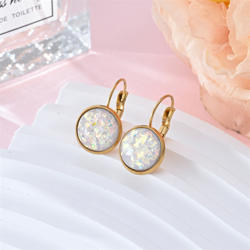 New Sequin Rhinestone Earrings Fashion Stainless Steel Jewelry For Women - URBAN METRO