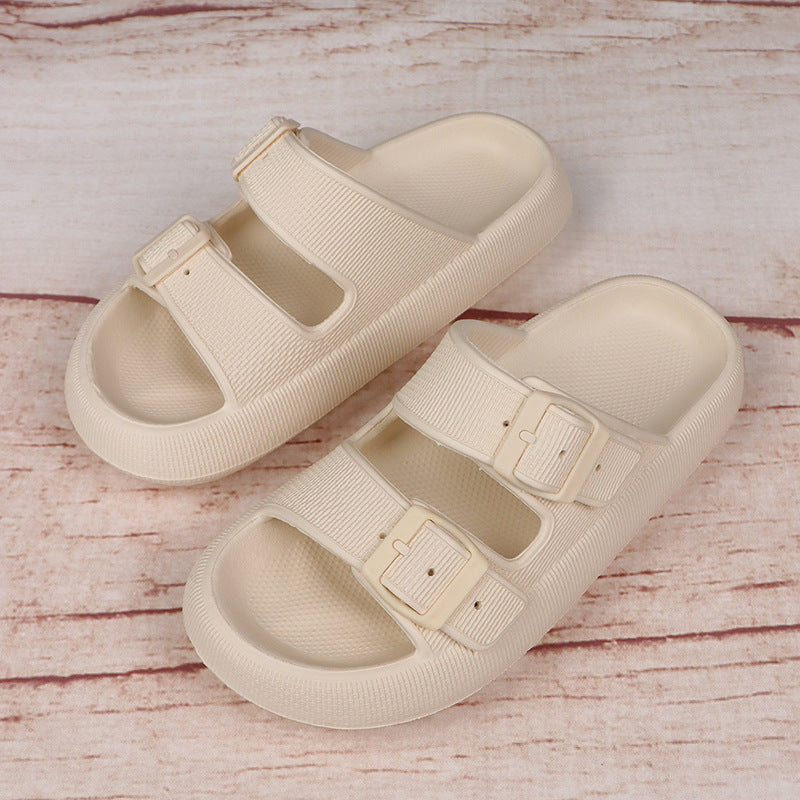 Platform Slippers Women's Summer Buckle Home Shoes Fashion Outdoor Wear Soft Bottom Sandals - URBAN METRO
