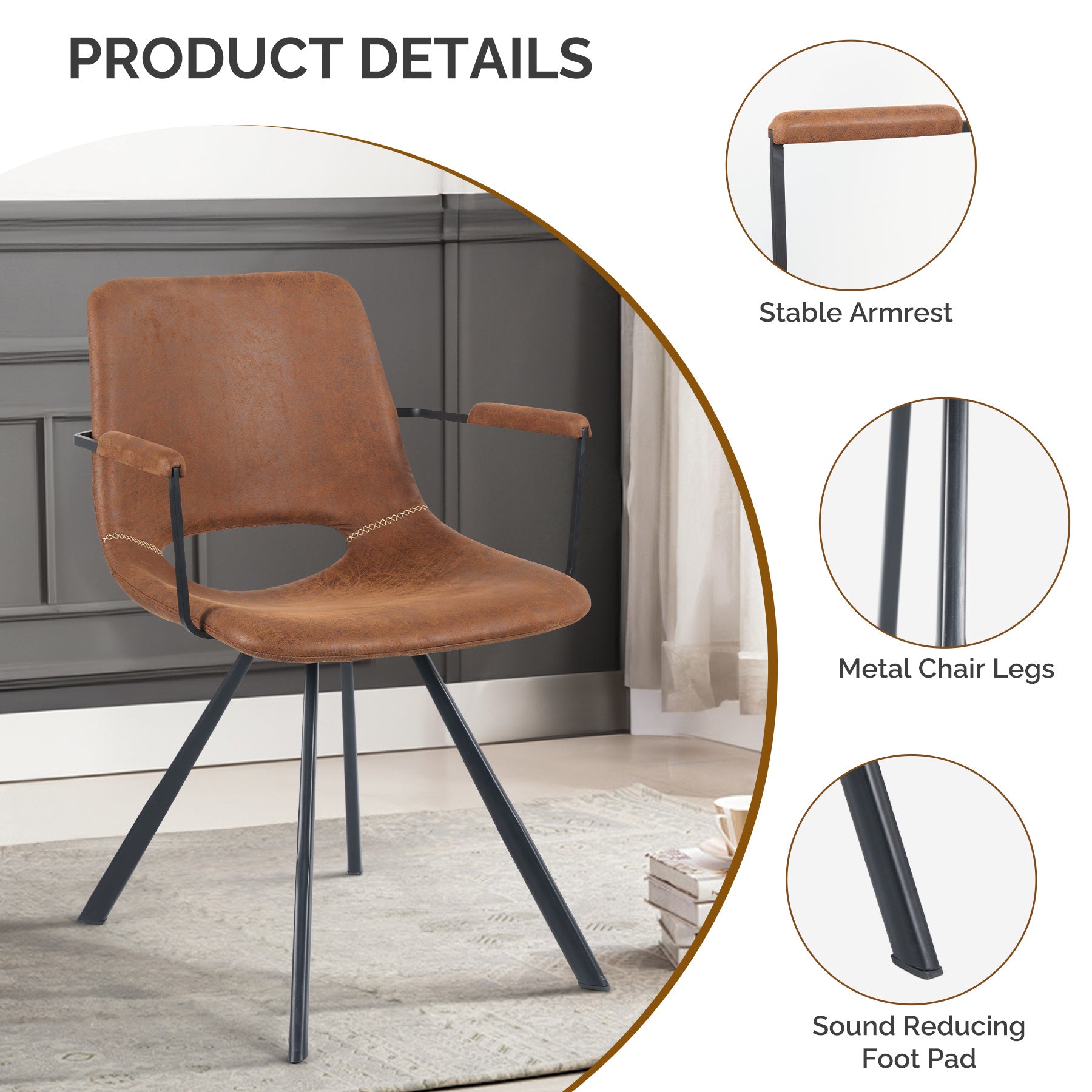 Modern Interior Kitchen & Dinning Room Chairs soft velvet coating Synthetic leather covering - URBAN METRO