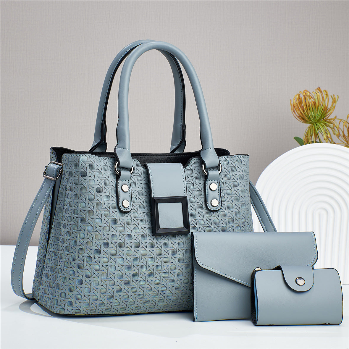 Three-piece Textured Large Capacity Women's One Shoulder Crossbody Bag - URBAN METRO